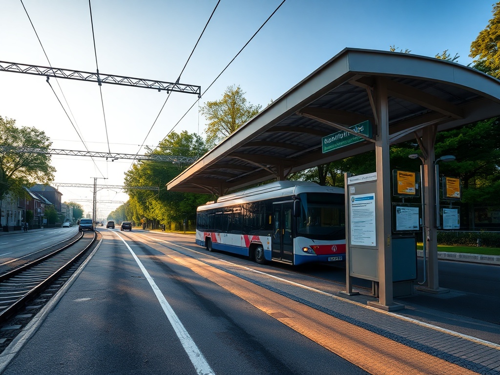 Tablica informacyjna o budowie ulicy A. Struga w Piastowie